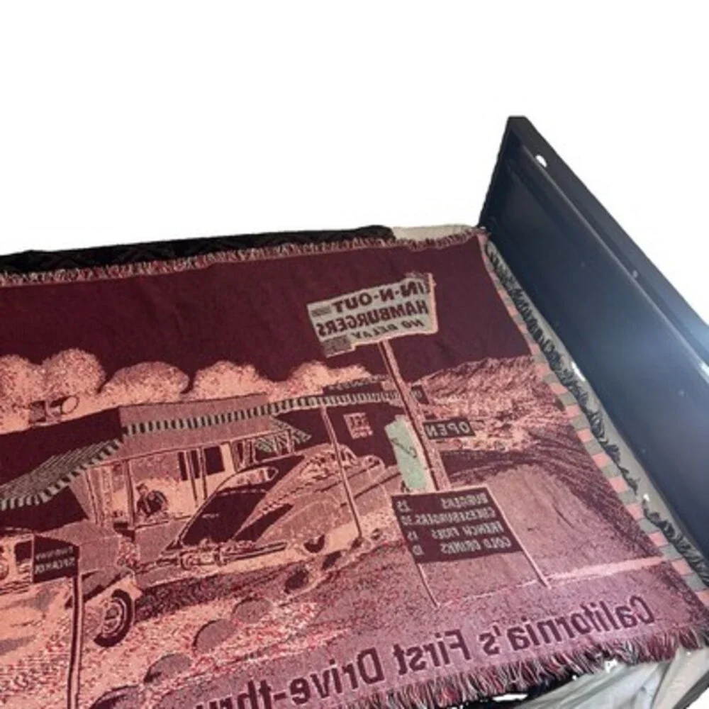 Very Rare IN & OUT BURGER Original Woven Blanket Approximately 48”X72” 1990’s